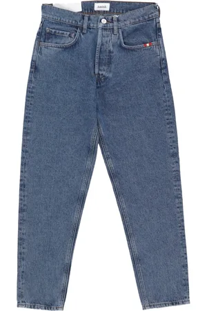 AMISH Jeans, Heren, Blauw, W34, Denim, Stone Wash Slim Fit Denim Jeans