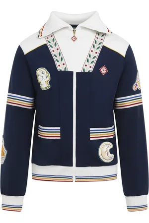 Casablanca Jassen, Heren, Veelkleurig, M, Katoen, Blauwe Jas voor Mannen Aw 24