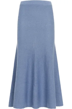 GABRIELA HEARST Rokken, Dames, Blauw, S, Kasjmier, Blauwe Cashmere Rok Aw 24