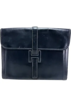 Hermès Pre-owned, Heren, Blauw, ONE Size, Leer, Pre-owned Leather clutches