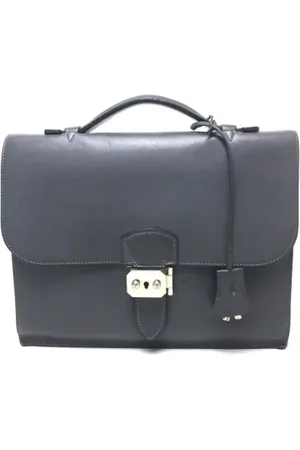 Hermès Pre-owned, Heren, Grijs, ONE Size, Leer, Tweedehands leren handtassen