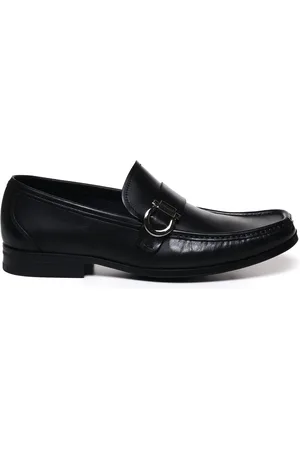 Salvatore Ferragamo Schoenen, Heren, Zwart, 40 EU, Leer, Zwarte Gancini Leren Loafers