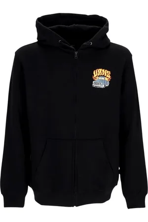 Vans Sweatshirts & Hoodies, Heren, Zwart, S, Katoen, Zwarte Zip Hoodie met Aangepast Logo