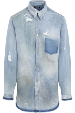 EgonLab Jassen, Heren, Blauw, S, Denim, Blauwe Denim Jeans voor Mannen Aw 24