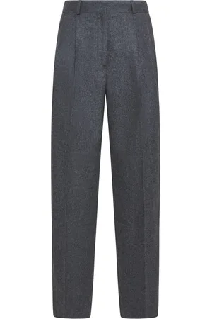 Totême Broeken, Dames, Grijs, S, Wol, Grijze Wollen Blend Maatwerk Broek
