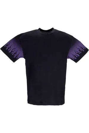 Vision Of Super Tops, Heren, Zwart, L, Katoen, Flames Logo T-shirt Zwart/Paars