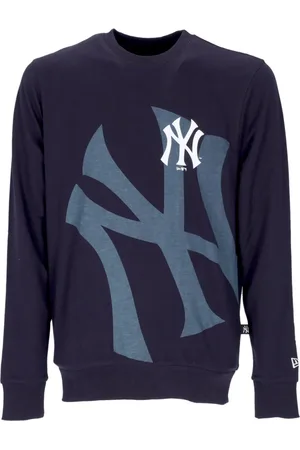 New Era Sweatshirts & Hoodies, Heren, Blauw, XS, Katoen, NY Yankees Grafische Crewneck Sweatshirt