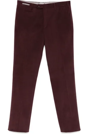 corneliani Broeken, Heren, Rood, L, Katoen, Stretch katoenen broek met zakken