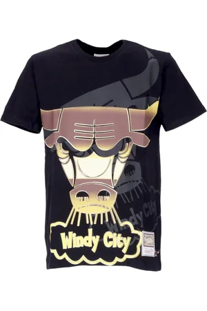 Mitchell & Ness Tops, Heren, Zwart, M, Katoen, Chicago Bulls NBA Tee Hardwood Classics