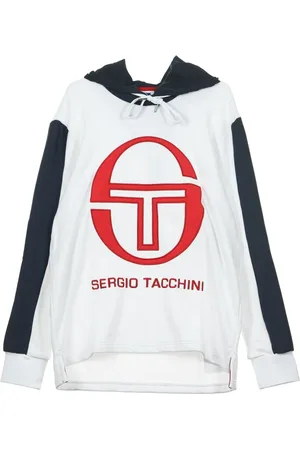 Sergio Tacchini Sweatshirts & Hoodies, Heren, Wit, XL, Wit/Navy Hoodie voor Mannen