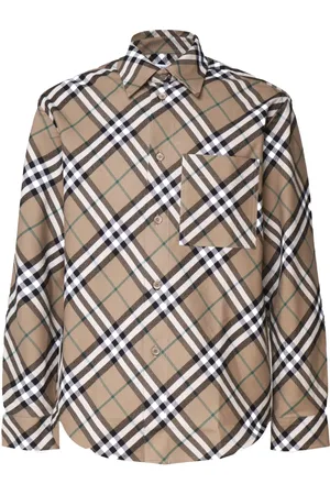 Burberry Overhemden, Heren, , L, Wol, Vintage Check wollen jas met zijzak