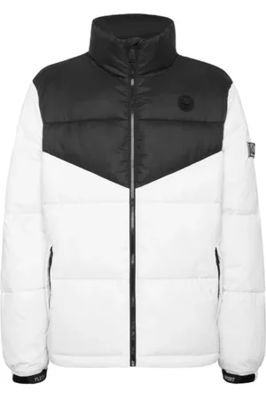 Philipp Plein Jassen, Heren, Zwart, 2Xl, Nylon, Bicolor Oversize Gewatteerd Bomberjack Nylon