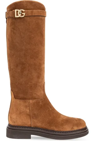 Dolce & Gabbana Schoenen, Dames, Bruin, 39 EU, Suède, Suède laarzen