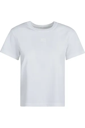 Alexander Wang Tops, Dames, Wit, M, Katoen, Wit Logo Print T-shirt voor Vrouwen