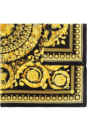 VERSACE Accessoires, unisex, Geel, ONE Size, Zijden Sjaal