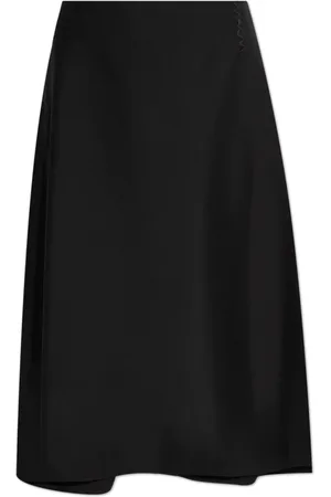 Marni Rokken, Dames, Zwart, S, Wol, Rok met decoratieve stiksels