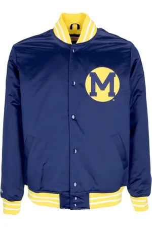 Mitchell & Ness Jassen, Heren, Blauw, XL, Wol, Michigan Wolverines Bomberjack