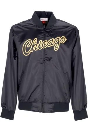 Mitchell & Ness Jassen, Heren, Zwart, M, Satijn, Chicago Bulls NBA Satijnen Jas