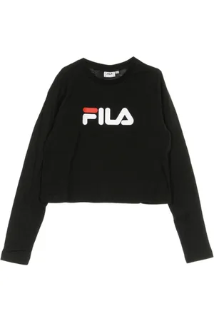 Fila Tops, Dames, Zwart, M, Zwarte Cropped T-shirt voor vrouwen