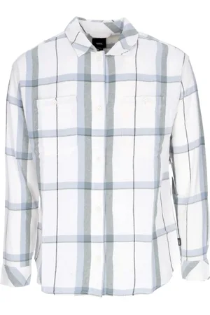 Vans Blouses & Shirts, Dames, Wit, S, Katoen, Geruite Lange Mouw Flanellen Shirt Wit
