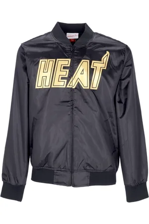 Mitchell & Ness Jassen, Heren, Zwart, L, Satijn, Miami Heat Satijnen Jack NBA Collectie
