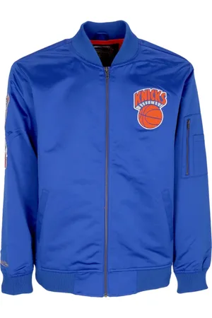 Mitchell & Ness Jassen, Heren, Blauw, XL, Satijn, NBA Lichtgewicht Satijnen Bomberjack