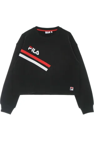 Fila Sweatshirts & Hoodies, Dames, Zwart, S, Katoen, Zwarte Beauty Cropped Crew Sweatshirt Lichtgewicht