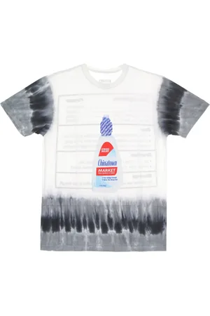 MARKET Tops, Heren, Veelkleurig, S, Katoen, Natuur Print Tie Dye T-shirt Mannen