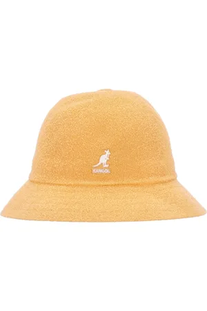 Kangol Accessoires, Heren, Bruin, S, Leer, Casual visserhoed in abrikoos