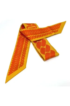 Hermès Pre-owned, Dames, Oranje, ONE Size, Pre-owned Silk scarves