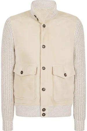 ELEVENTY Jassen, Heren, , S, Shearling Jas met Gebreide Mouwen