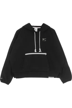 Nike Sweatshirts & Hoodies, Dames, Zwart, L, Katoen, Zwarte lichtgewicht hoodie met trekkoord capuchon