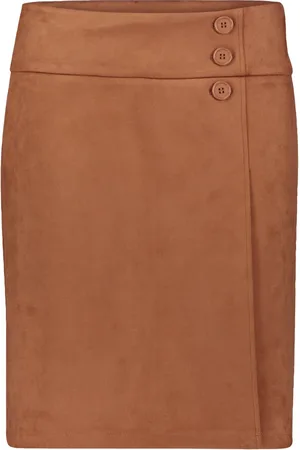 Betty Barclay Rokken, Dames, Bruin, L, Geruite rok met knopen