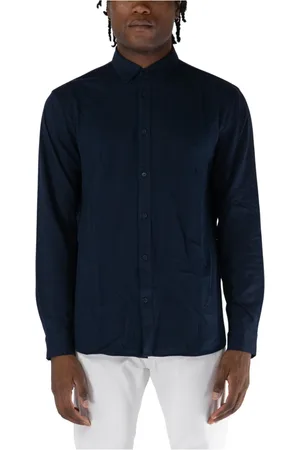 Armani Exchange Overhemden, Heren, Blauw, S, Katoen, Stretch Jersey Shirt