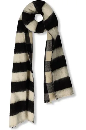 NOTRE-V Accessoires, Dames, Zwart, ONE Size, Zwart en wit acryl sjaal