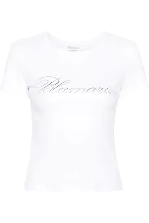 BLUMARINE Tops, Dames, Wit, M, Katoen, Witte T-shirts Polos voor vrouwen