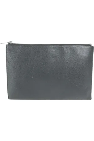 Saint Laurent Pre-owned, Dames, Zwart, ONE Size, Pre-owned Leather clutches