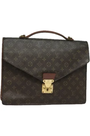 LOUIS VUITTON Pre-owned, Dames, Bruin, ONE Size, Leer, Pre-owned Canvas briefcases