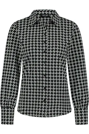 Lady Day Blouses & Shirts, Dames, Zwart, S, Leer, Mila Zwarte Blouse met Print