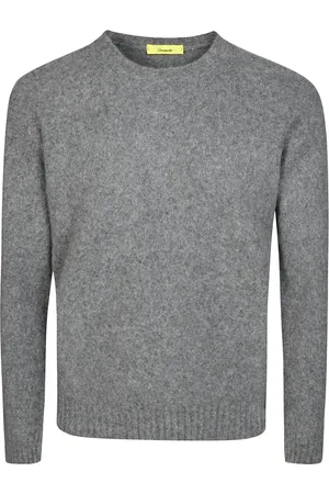 DRUMOHR Truien, Heren, Grijs, L, Gestructureerd Crew Neck Shirt
