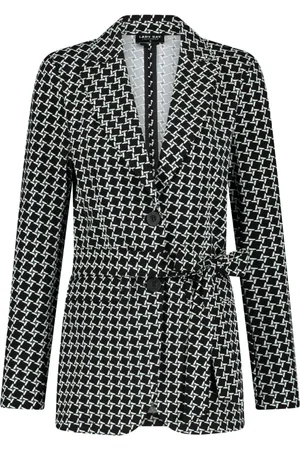 Lady Day Jassen, Dames, Zwart, M, Leer, Getailleerde blazer met enkele knoopsluiting