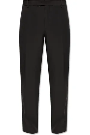 Salvatore Ferragamo Broeken, Heren, Zwart, S, Wol, Wollen Broek met Vouw
