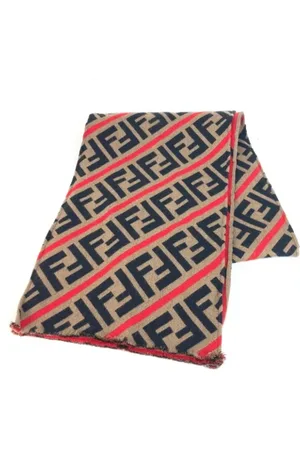 Fendi Pre-owned, Dames, Veelkleurig, ONE Size, Pre-owned Wool scarves