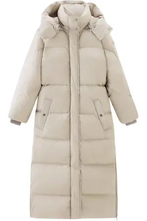 Woolrich Mantels, Dames, , S, Lange Parka in Melkachtig Room