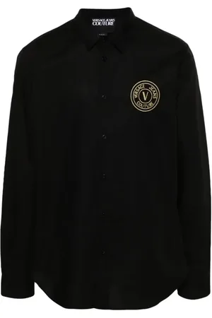 VERSACE Overhemden, Heren, Zwart, 3Xl, Zwart Basic Zacht Shirt