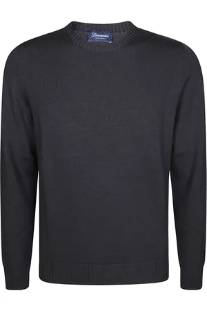 DRUMOHR Truien, Heren, Grijs, M, Wol, Merino Crew Neck Sweater