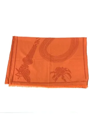 Hermès Pre-owned, Dames, Oranje, ONE Size, Pre-owned Fabric scarves