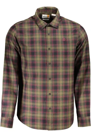 Timberland Overhemden, Heren, Groen, XL, Groen Geruit Overhemd