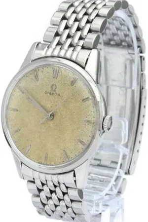 Omega Pre-owned, Heren, Grijs, ONE Size, Pre-owned Stainless Steel watches