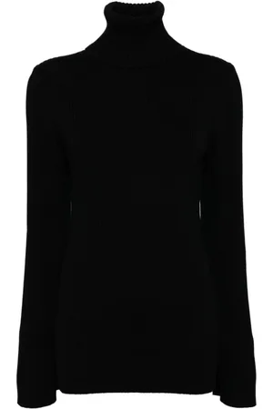 JUNYA WATANABE Truien, Dames, Zwart, M, Wol, Zwarte wollen coltrui